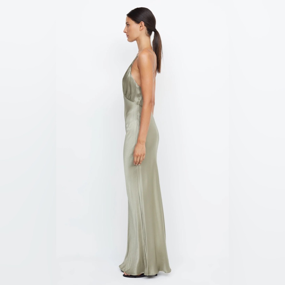bec + bridge Olive Satin Maxi Dress - Picture 5 of 5